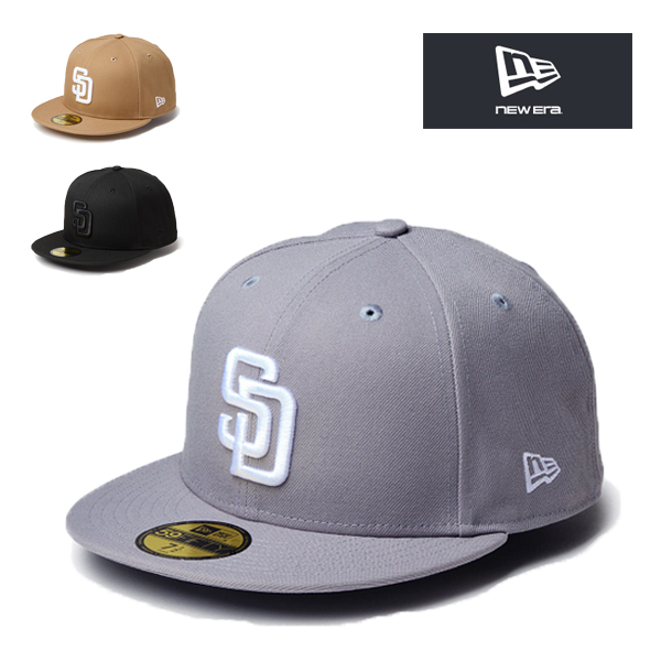 ニューエラ 59FIFTY キャップ サンディエゴ パドレス 黒 ブラック グレー カーキ ベージュ