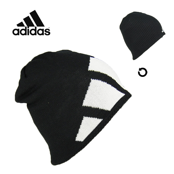 アディダス ニット帽 ３バー ジャガード ビーニー adidas 黒  ブラック