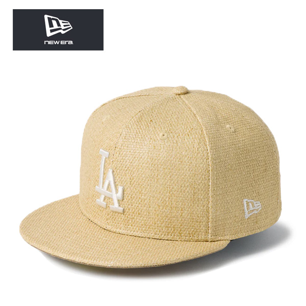 ニューエラ 麦わら風 キャップ 59FIFTY ロサンゼルス・ドジャース ペーパー ストロー ナチュラル la