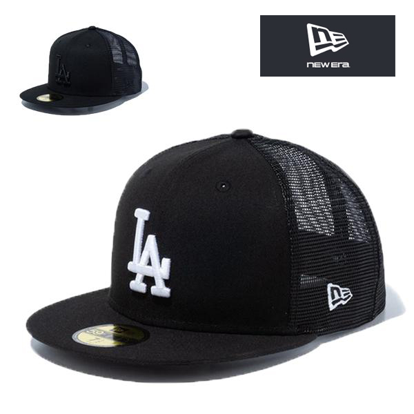ニューエラ メッシュ キャップ 59FIFTY ロサンゼルス ドジャース ブラック 黒 new era