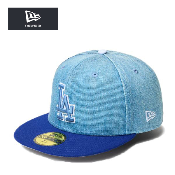 ニューエラ 59FIFTY キャップ デニムツートン ロサンゼルス ドジャース 青