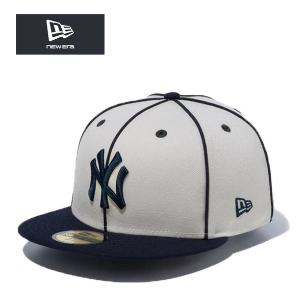 ニューエラ キャップ 59FIFTY ニューヨークヤンキース パイピング ストーン ネイビー